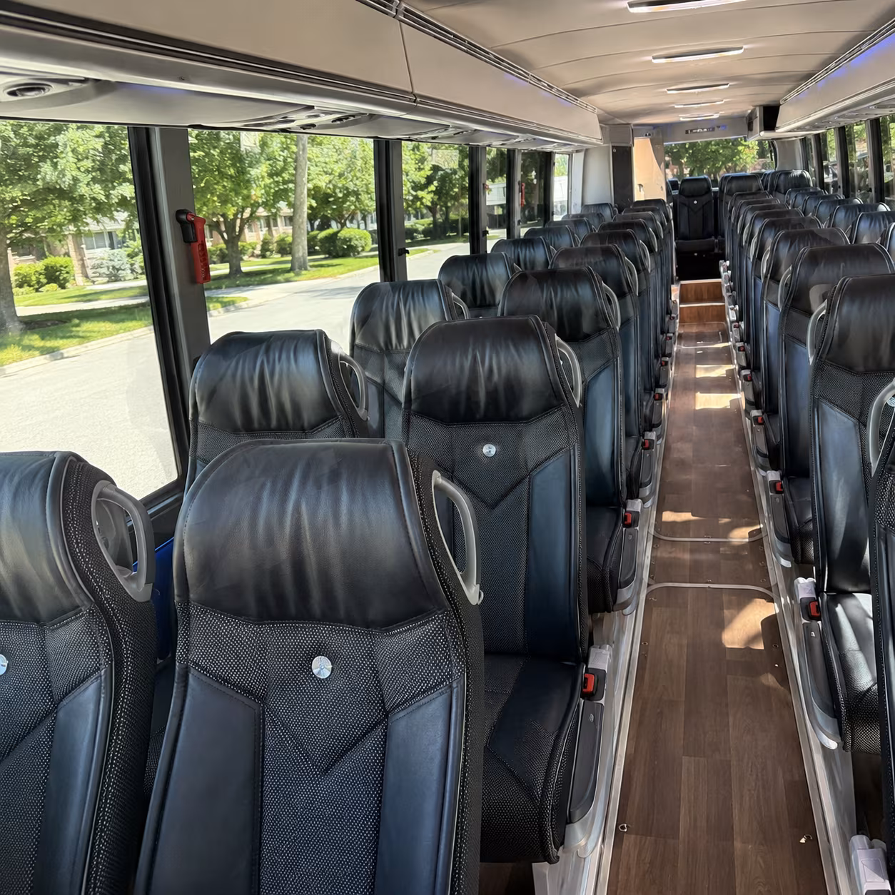 edmond 40 passenger charter bus inside