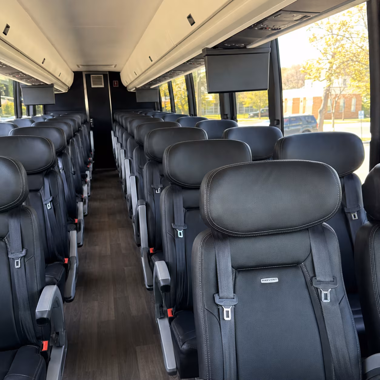 edmond 45 passenger charter bus inside